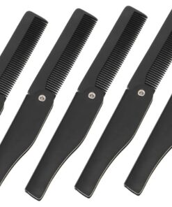 Housoutil Lot de 5 Peignes Pliants en Corne de Bœuf Noir, Démêlants Abîmer Cheveux, Accessoires de Soins Capillaires Portables pour Voyage et Usage Quotidien