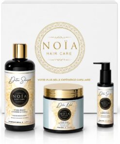 NOÏA HAIR – Coffret Trio Professionnel DETOX – Shampoing 500ml + Masque 500ml + Sérum 100ml – Purifiant & Anti-Pelliculaire – Rééquilibrant Cuir Chevelu – Cheveux Gras ou à Pellicules