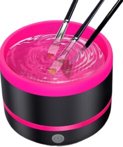 Nettoyeur Automatique De Pinceaux De Maquillage - Nettoyeur Électrique pour Pinceaux de Correcteur, Fard à Joues et Fard à Paupières - Accessoire De Nettoyage Pour Outils Cosmétiques Pinceaux Fond De