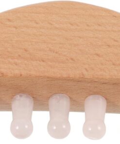 Peigne pour Massage du Cuir Chevelu en Bois Naturel Petit Peigne de Massage 7 Dents Portable pour Soin Capillaire et Relaxation Outil Multifonctionnel et Cou