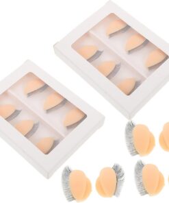 Paupières D’entraînement en Silicone 9 Paires à Double Couche | Pratique de Pose de Cils, Accessoires Amovibles pour Formation, Toucher Confortable pour Débutants
