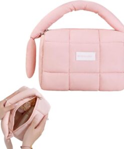Trousse de maquillage de voyage pour accessoires de toilette et rangement quotidien, rose, Trousse à maquillage zippée