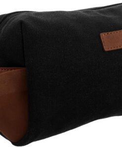 HEMOTON Trousse de Toilette de Voyage pour Homme Toile Pochette de Rangement Portable avec Poignée Organisateur de Salle de Bain pour Cosmétiques et Outils de Toilette