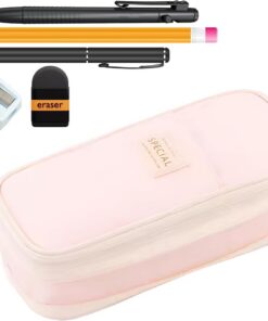 Fournitures scolaires multi- – Trousse de papeterie de grande capacité | trousse à crayons avec design anti-poussière, trousse à compartiments, trousse à stylos, pochette à fermeture éclair