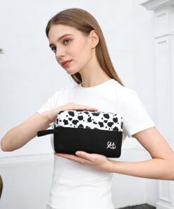 Trousse de maquillage pour femme - Trousse de maquillage tendance - Étanche - Accessoires de toilette - Cadeaux à pointe de vache - Tatouages de vache