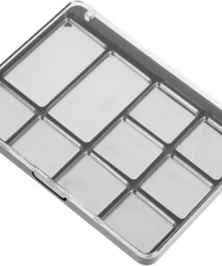Housoutil Palette de Fards à Paupières Magnétique Vide 10 Compartiments Plastique Robuste Noir Plateau Maquillage Compact Léger pour Voyage et Usage Professionnel