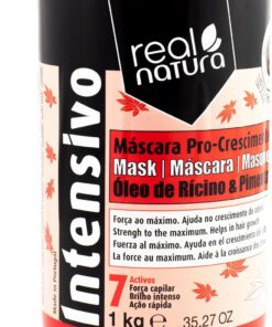 Real Natura - Masque Sans Sel Pro-Croissance - Stimule la Croissance des Cheveux - Hydratation et Réparation Profondes - Convient à Tous Types de Cheveux - 1000 gr