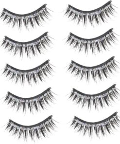 Healvian 5paires Faux Cils Décoratifs Recourbés Maquillage Des Yeux Accessoire Cosmétique Pour Femmes Cils Naturels