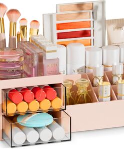 Subsky Organiseur de maquillage avec tiroirs, organisateur de soins de la peau, organisateur multifonction pour bureau, boîte de rangement cosmétique avec tiroirs, pour commode, chambre à coucher