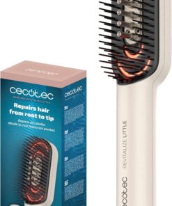 Cecotec Brosse Réparatrice avec Lumière LED HairCare Revitalize Little. Applicateur de Sérum et Massage Vibratoire, Prend Soin, Répare et Stimule la Croissance des Cheveux, 4 Lumières LED