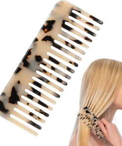 Peigne à cheveux poli fait à la main, outil marbré élégant, accessoire de | coiffure doux et lisse, accessoire de soins capillaires portable, équipement de toilettage personnel moderne avec design