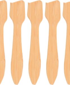 HEMOTON 5 Pièces Spatule Cosmétique en Bois pour Application de Masque Facial Outil Polyvalent pour Soins Peau pour Usage à Domicile Voyage