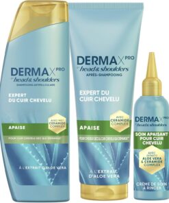 DermaXPro by Head & Shoulders Apaise Coffret Antipelliculaire 615ml | Shampoing Antipelliculaire 250ml, Après-Shampoing Léger 220ml, Soin 145ml. Extrait d’Aloe Vera et Complexe de Céramides.