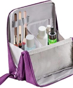 Trousse de Verticale Trousse De Toilette Grande Capacité Résistant À L'Eau | Accessoires de Beauté pour Fond de Teint, Rouge à Lèvres, Fard à Paupières, Crème Solaire