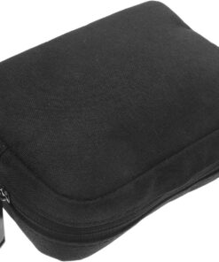 Healvian Trousse de Maquillage Portable en Tissu Noir Rangement Polyvalent pour Accessoires Numériques, pour Voyage et Paquet à Dos