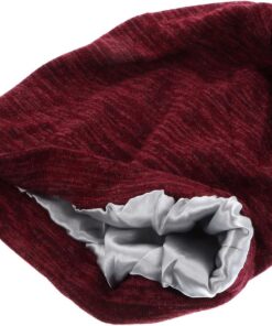 ULTECHNOVO Bonnet de Nuit Unisexe en Satin Bicolore Rouge Foncé Bonnet Anti-chute de Cheveux pour Soins Capillaires Doux et Lisse Protection Cheveux pour Homme et Femme Usage Quotidien