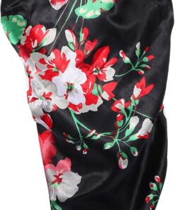 VALICLUD Bonnet de Nuit Large Bande Élastique en Satin Noir pour Femmes Bonnet de Soins Capillaires Respirant et Adapté aux Cheveux Bouclés et Queue de Cheval