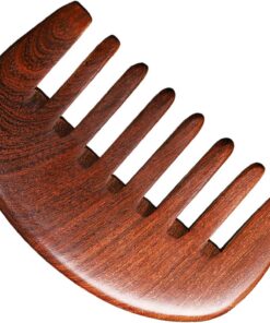 Ciieeo Peigne à Dents Larges en Bois Naturel de Santal, Peigne de Massage Portable pour Cuir Chevelu, Soulagement Musculaire et Soin Capillaire, Outil de Soin des Cheveux pour Cheveux
