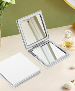 Miroir de maquillage portable double face – 1 outil de beauté quotidien, accessoire de sac à main