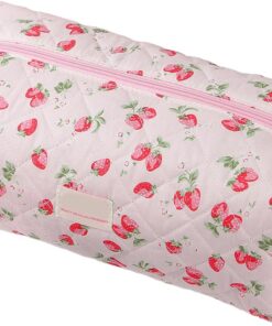 Sacs à cosmétiques Sac de Voyage pour Fer à friser, Sac de Rangement pour Outils Cheveux, Pochette étanche imprimée Fraise pour sèche-Cheveux, Maquillage et Articles Toilette, étui vo