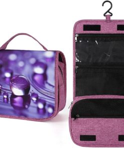 Trousse de toilette violette pour homme et femme, crochet de suspension portable, trousse de maquillage pour accessoires, shampooing, conteneur pleine grandeur, articles de toilette