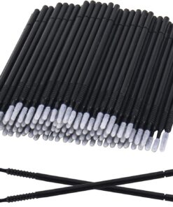 Lot de 500 micro-pinceaux jetables pour extensions de cils et mascara - Outils de maquillage (noir/fil)
