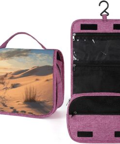 Sand Dunes Trousse de toilette pour homme et femme, crochet de suspension portable, trousse de maquillage, trousse de maquillage pour accessoires, shampooing, conteneur pleine grandeur