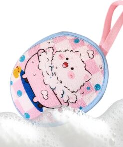 Bar Soap Bag - Cute Double Sided Fine Mesh Lanyard | Animal Bath Pouch Foaming Cleaner Skin Scrubber Shower Washing Tool for Travel, Home, Bathroom, Body Care, Shoulder