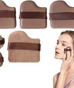 Mélangeur doux pour le visage, houppette de maquillage douce, outil cosmétique avec texture raffinée, applicateur de de teint avec panneau robuste, 6 accessoires de beauté, contour de voyage pour