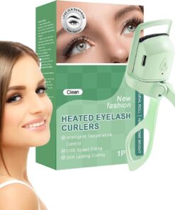 Recourbe-Cils Chauffant Recourbe-Cils Électrique Rechargeable à Chauffage | Outil Beauté Naturel Effet Volumateur Idéal Déplacements Débutantes Maison