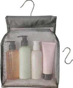 Sac de toilette de Portable gain de place avec crochet | Sac de Douche en Mesh de et de Rangement Pour brosse à dents, maquillage, vêtements, gym, plein air, plage, piscine, tente