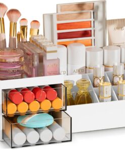 Subsky Organiseur de maquillage avec tiroirs, organisateur de soins de la peau, organisateur multifonction pour bureau, boîte de rangement cosmétique avec tiroirs, pour commode, chambre à coucher