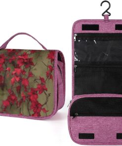 Trousse de toilette pour homme et femme avec crochet de suspension - Trousse de maquillage pour accessoires, shampooing, conteneur pleine grandeur, articles de toilette