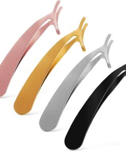 VICASKY 4 Pièces Pince à Cils pour Faux Cils de Pinces Acier Inoxydable Outils Application Retrait