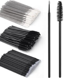 Kit de 300 accessoires d'extension de cils jetables en coton pour extensions de cils, tatouage, rouge à lèvres (noir)