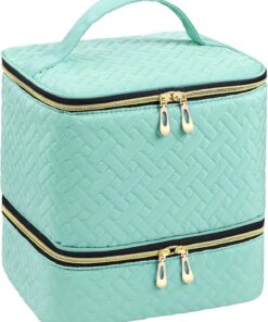 Sac de rangement pour vernis à ongles, organiseur à 2 avec grande capacité | trousse de maquillage multifonctionnelle, parfaite pour perceuses à ongles, limes, outils, et fournitures de