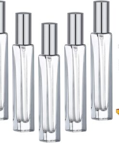 Segbeauty Lot de 5 vaporisateurs de parfum rechargeables de 10 ml - Avec outil de transfert - Gris, petits récipients en verre