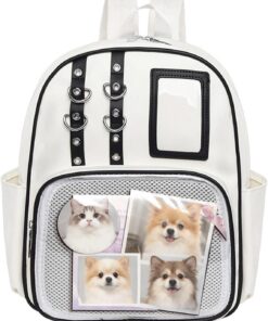Porte-badge en cuir PU, sac Ita avec fenêtre transparente renforcée, outil d'accessoires professionnels, équipement utilitaire haute performance, article moderne élégant avec style pop culture