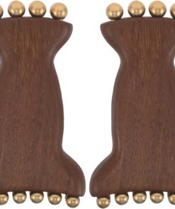 STOBAZA Masseur de Visage Outil de Massage Portable en Bois de Santal Vert Rouleaux Doubles à Perles pour Spa et Soins Visage Relaxants