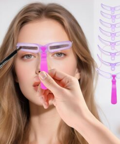 Kit de pochoirs à sourcils – 8 pièces réutilisables avec poignée pour débutants, outil de maquillage parfait pour les sourcils