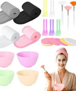 Spatule à masque facial 37 Pièces Kit D'Outils En Silicone Réutilisable | Kit de Fabrication de Lotion Pour la Maison Spa Beauté Salon Clinique Gym Yoga Événement Fête Cours