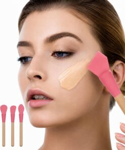 Lot de 4 pinceaux en silicone pour application de masque facial - Spatule douce pour une couverture uniforme du beurre corporel, fond de teint, maquillage