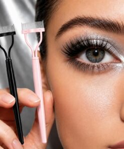 Lot de 2 peignes à cils en métal avec long manche - Outil de toilettage pour maquillage quotidien