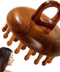 Masseur de scalap en bois, masseur du cuir chevelu en bois Brosse à cheveux | Brosse naturelle 28 dent pour les soins capillaires, outil de massage corporel port