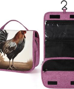Trousse de toilette en forme de coq pour homme et femme, crochet de suspension portable, trousse de maquillage pour accessoires, shampooing, conteneur pleine grandeur, articles de toilette