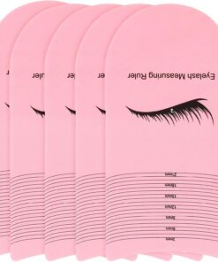 Healvian Règles de Mesure Précises Outil Convivial pour Mesurer Longueur et Courbure Lot de 5 en Plastique Rose Accessoire pour Outils de Beauté pour Extensions de Cils