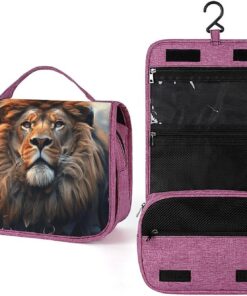 Trousse de toilette Scifi Lion pour homme et femme, crochet de suspension portable, trousse de maquillage, trousse de maquillage pour accessoires, shampooing, conteneur pleine grandeur