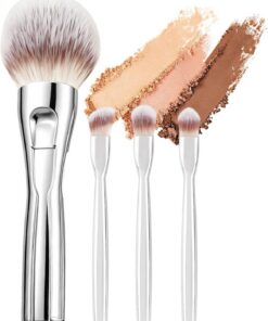 Ensemble de pinceaux de maquillage magnétiques 4 en 1 pour voyage, poudre, blush, fard à paupières, de teint, ensemble de tête rétractable pour n'importe où, outil pour économiser de l'espace
