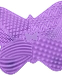 Housoutil 2 Pièces Tampon à récurer en silicone épurateur de nettoyage de brosse de maquillage tapis de nettoyage pour outils de beauté pinceaux maquillages scrubber propre