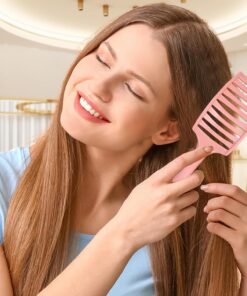 1 brosse à cheveux ventilée pour brushing, démêlante, soins capillaires quotidiens, utilisation à domicile ou en salon (rose)